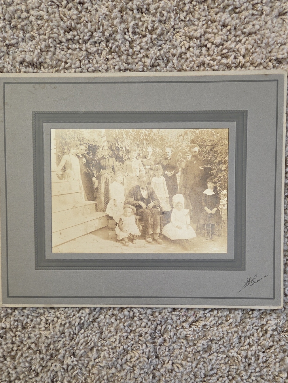 Antique 1890s/1900s Family Portrait Photo, W.H. Sherer Santa Cruz CA